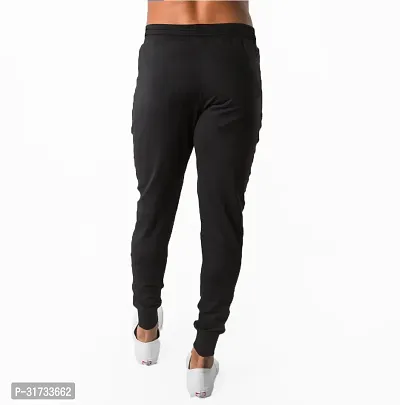 Stylish Black Polyester Regular Track Pants For Men-thumb2