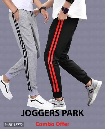 Trendy Stylish Polycotton Jogger Regular Track Pants ( Combo of 2 )-thumb0