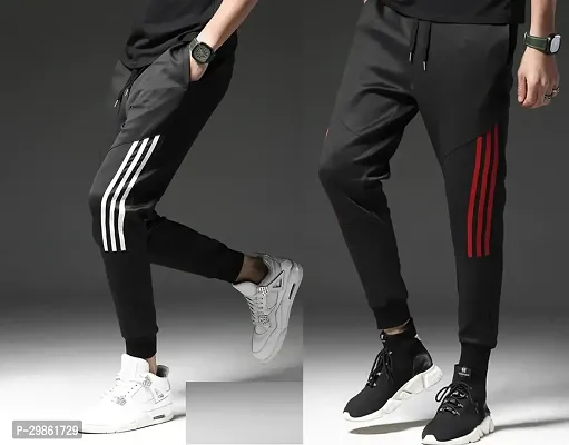 Classic Cotton Blend Track Pants for Men Pack of 2