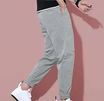 Stylish Grey Polycotton Regular Track Pants For Men-thumb1