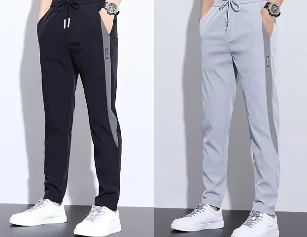 Classic Blended Solid Track Pant for Men Pack of 2