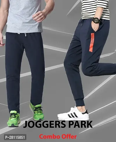 Trendy Stylish Polycotton Jogger Regular Track Pants ( Combo of 2 )-thumb0