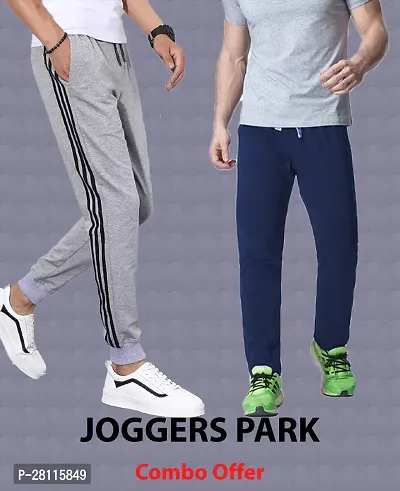 Trendy Stylish Polycotton Jogger Regular Track Pants ( Combo of 2 )