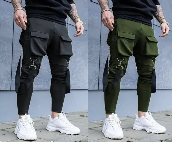 Trendy And Fashionable Cargo Joggers Pack Of 2