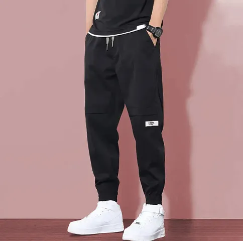 Stylish Polycotton Solid Regular Track Pants For Men