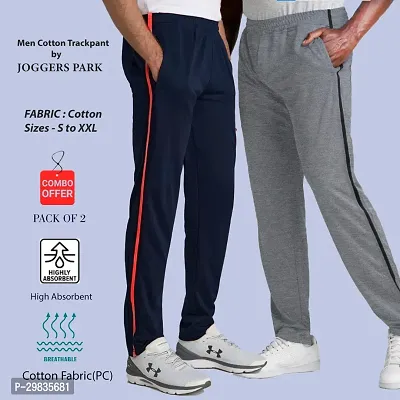 Stylish Cotton Blend Track Pant for Men Pack of 2-thumb0