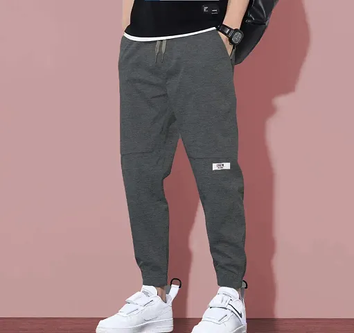 Stylish Polycotton Solid Regular Track Pants For Men