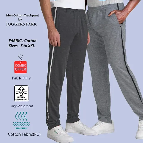 Comfortable Cotton Blend Regular Track Pants For Men 