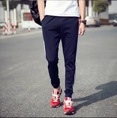 Stylish Cotton Blend Regular Track Pants For Men