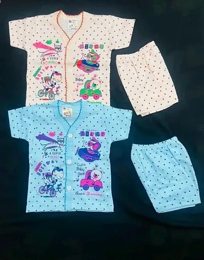 Fancy Cotton Infant Body Suits Pack of 2