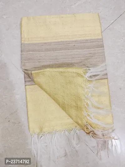 Yellow tussar dupatta pure bhagalpuri handloom silk-thumb0