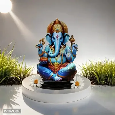 Uniqon Mdf Cutout Ganpati/ganesha/vighanharta Wooden Sticker Statue Car Dashboard Stand-thumb4