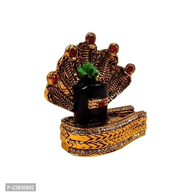 Uniqon Lord Shiv | Mahadev | Shivling Pindi Snake Idol (St-1328) Multicolor Metal God Stand Statue for Home/ Mandir/office Table Decor /Car Dashboard Murti Showpiece-thumb3