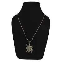 Uniqon (Set Of 2 Pcs) Unisex Metal Fancy  Stylish Solid Oxidize Silver Plated God Durga Vaishno Devi Maa Lord Sherawali Mata Ji Locket Pendant Necklace With Chain Religious Spiritual Jewellery Set-thumb2