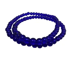 Uniqon (Set Of 2) Unisex Blue Color Medium Size 24cm Size 8mm Beads Stone Moti Mala Chain Bracelet-thumb1
