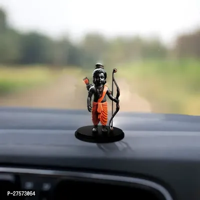 Uniqon Ram Lalla 2d Idol Ayodhya Mdf Wooden Murti Statue God Stand For car Dashboard-thumb4