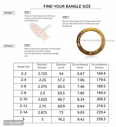 Uniqon (2 x 8 Size) Golden Color Trending Stainless Steel Metal WaheGuru Ji Punjabi Khanda Sikh Sardar Khalsa Symbol/Logo Hand Cuff Sarbloh Sharp Teeth Chakkri Zig Zag Design Wrist Kada-thumb4