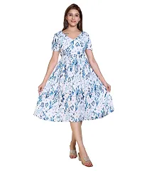 Stylish Rayon Printed Dress for Women-thumb1