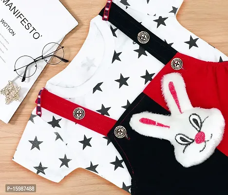Fabizza Modern Boys and Girls Party Festive Black and Red Rabbit Dungarees Clothing Set For Party, Birthday, Function  Wedding Top and Bottom Set-thumb4