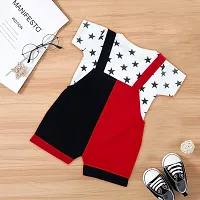 Fabizza Modern Boys and Girls Party Festive Black and Red Rabbit Dungarees Clothing Set For Party, Birthday, Function  Wedding Top and Bottom Set-thumb1