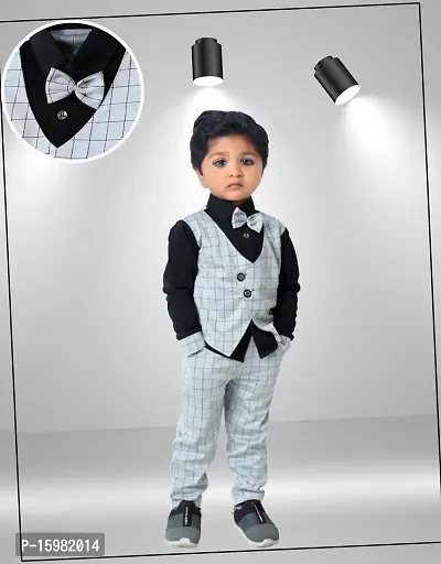 Fabizza Latest Baby Boys Jacket with Shirt and Pant Waistcoat Party Wear Top and Bottom Clothing Set