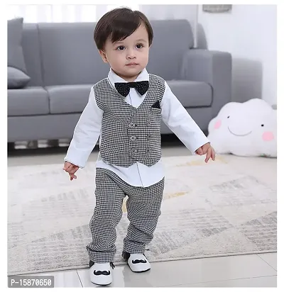 Fabizza Latest Jacket attached Shirt and Pant Clothing Set for Party, Wedding and Festive Season Wear for Boys-thumb0