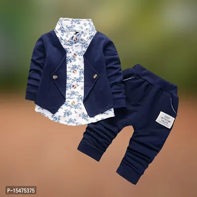 Boys Stylish Fancy Cotton Top With Bottom