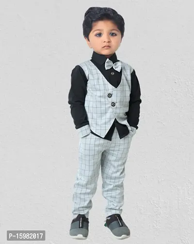 Fabizza Latest Baby Boys Jacket with Shirt and Pant Waistcoat Party Wear Top and Bottom Clothing Set