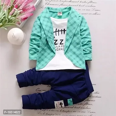 Fabizza Boys Jacket with attached T-Shirt and Pant Clothing Set for Party, Wedding and Festive Boys Kids Wear