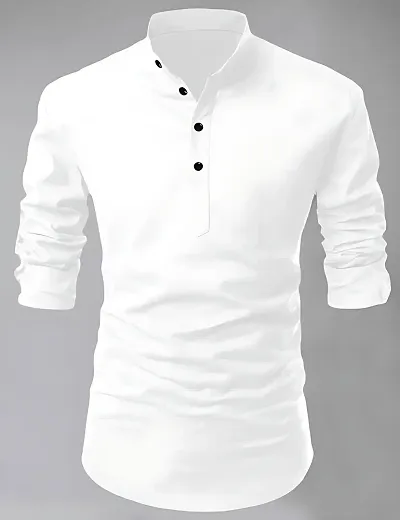 Stylish Solid Short Length Kurta For Men