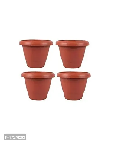 Virkart Plastic Pots Set, Natural, 10 inch, 4 Pieces-thumb0