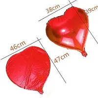 GRAND SHOP Heart Shape Foil Balloon Pack of 5 pieces, Red-thumb2