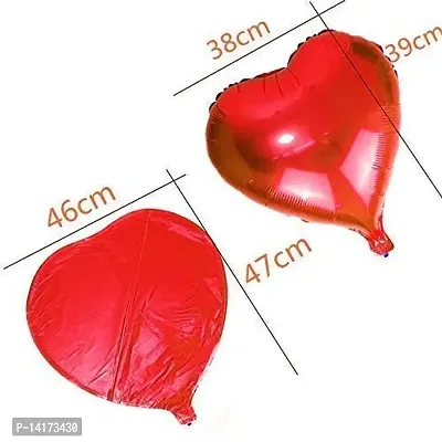 GRAND SHOP Heart Shape Foil Balloon Pack of 5 pieces, Red-thumb3