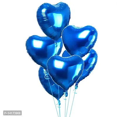 GRAND SHOP 50801 18 Heart Balloons Foil Balloons Mylar Balloons for Party Decorations Party Supplies, 5 Pieces (Dark Blue)