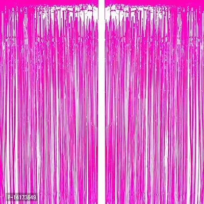 TOYXE Plastic Curtain (6 x 3 feet, Pink)- Pack of 2-thumb2