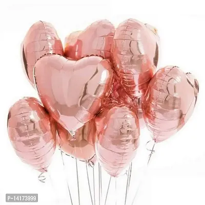 GRAND SHOP GrandShop Heart Shape Foil Balloons for Party Decorations 5 Pieces (Rose Gold)