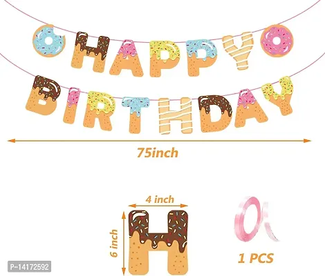 GRAND SHOP Happy Birthday Donut Theme Decoration set of 37 Pcs-thumb3