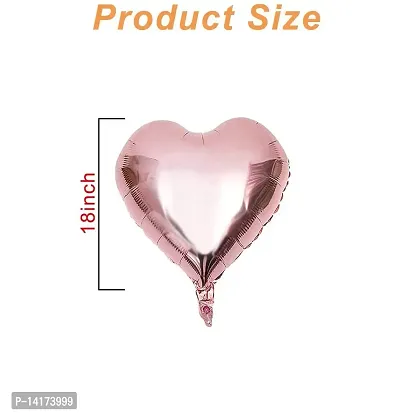 GRAND SHOP GrandShop Heart Shape Foil Balloons for Party Decorations 5 Pieces (Rose Gold)-thumb2