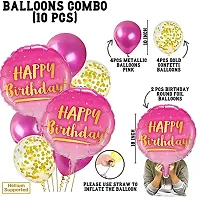 TOYXE Happy Birthday Balloon Bouquet (Pink Gold) Pack of 10 Pcs ,Aluminium;Rubber-thumb1