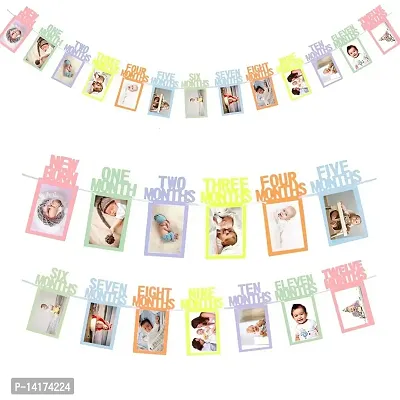 TOYXE 1st Birthday Baby Photo Banner Pastel Color (Multi)