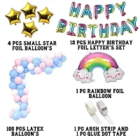 GRAND SHOP Happy Birthday Rainbow Theme Balloons Set of 120 Pcs-thumb1