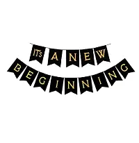 TOYXE Its A New Beginning Banner with Pre Filled Golden Confetti Balloons-thumb1