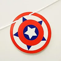 TOYXE Captain America Birthday Banner with Matching Theme Foil Balloons-thumb2