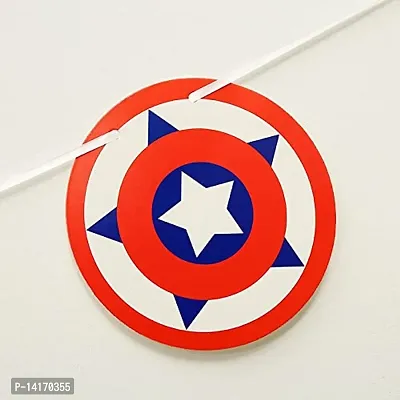 TOYXE Captain America Birthday Banner with Matching Theme Foil Balloons-thumb3