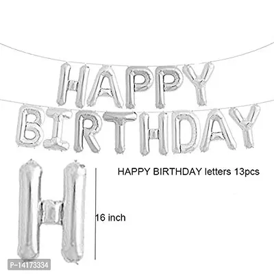 TOYXE Happy Birthday Balloons Decorations Set Silver-thumb3