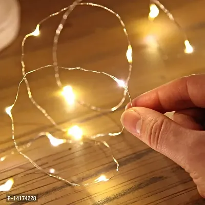TOYXE Mini Led String Fairy Lights Battery Powered Copper Wire 5m/16ft Warm White (BATTERTIES NOT Included)