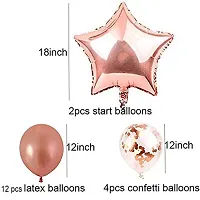 TOYXE Happy Birthday Latex Balloon, 13pcs happy Birthday  Letter Balloons , 2pcs Foil Balloons, 4 Pcs Confetti Balloons. 12 Pcs Balloons, Rose Gold-thumb1