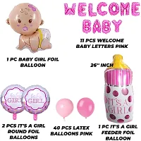 GRAND SHOP Welcome Baby Girl Balloons Decoration Set of 55 Pcs-thumb1