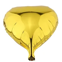 GRAND SHOP 50764 18 Heart Balloons Foil Balloons Mylar Balloons for Party Decorations Party Supplies, 5 Pieces (Golden)-thumb2