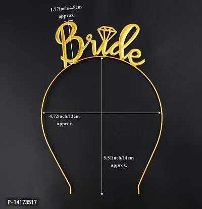 TOYXE Team Bride Bridesmaid Tiara Crown Princess Headband Bachelorette Hen Party 'Bride to Be' Wedding Bridal Shower Girls Night Gift for Girls - Gold-thumb4